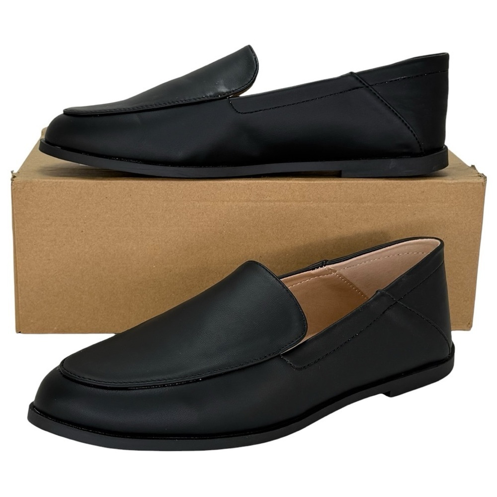 Journee Collection Corinne Black Faux Leather Womens Flats Loafers Size 9M